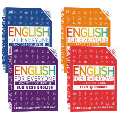 DK新视觉人人学英语Level1-4练习册4册合集 English for Everyone Level 4 Advanced Practice Book 英文原版教材高级教程带音频