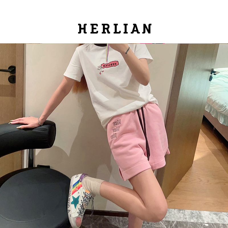 HERLIANHerher兔短款抽绳运动裤