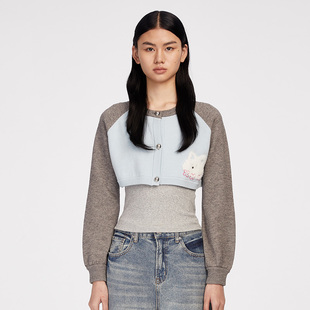 女士狗狗拼接吊带毛衣开衫 HERLIAN 新品