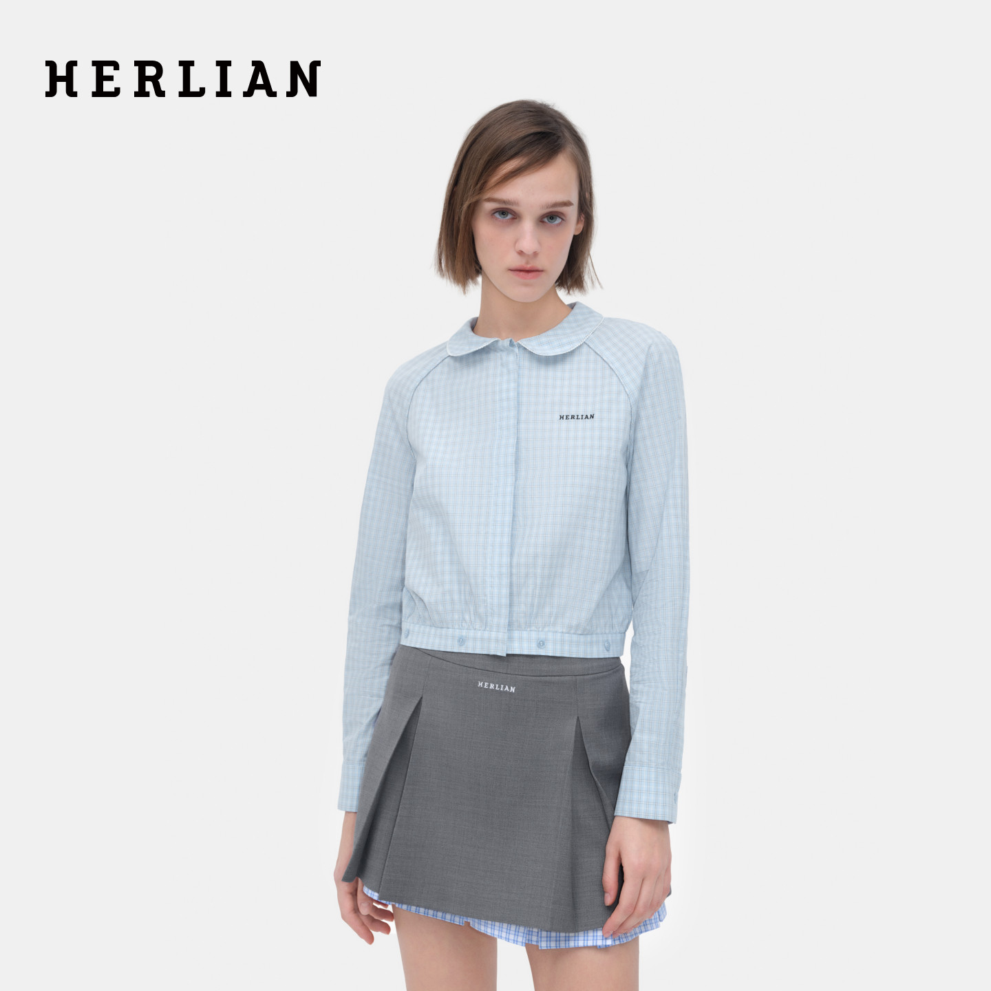 HERLIAN 2026年春季新品娃娃领花边女士长袖宽松短版显瘦衬衫,女装/女士精品,衬衫,淘宝优惠券,粉丝福利购,淘宝优惠卷