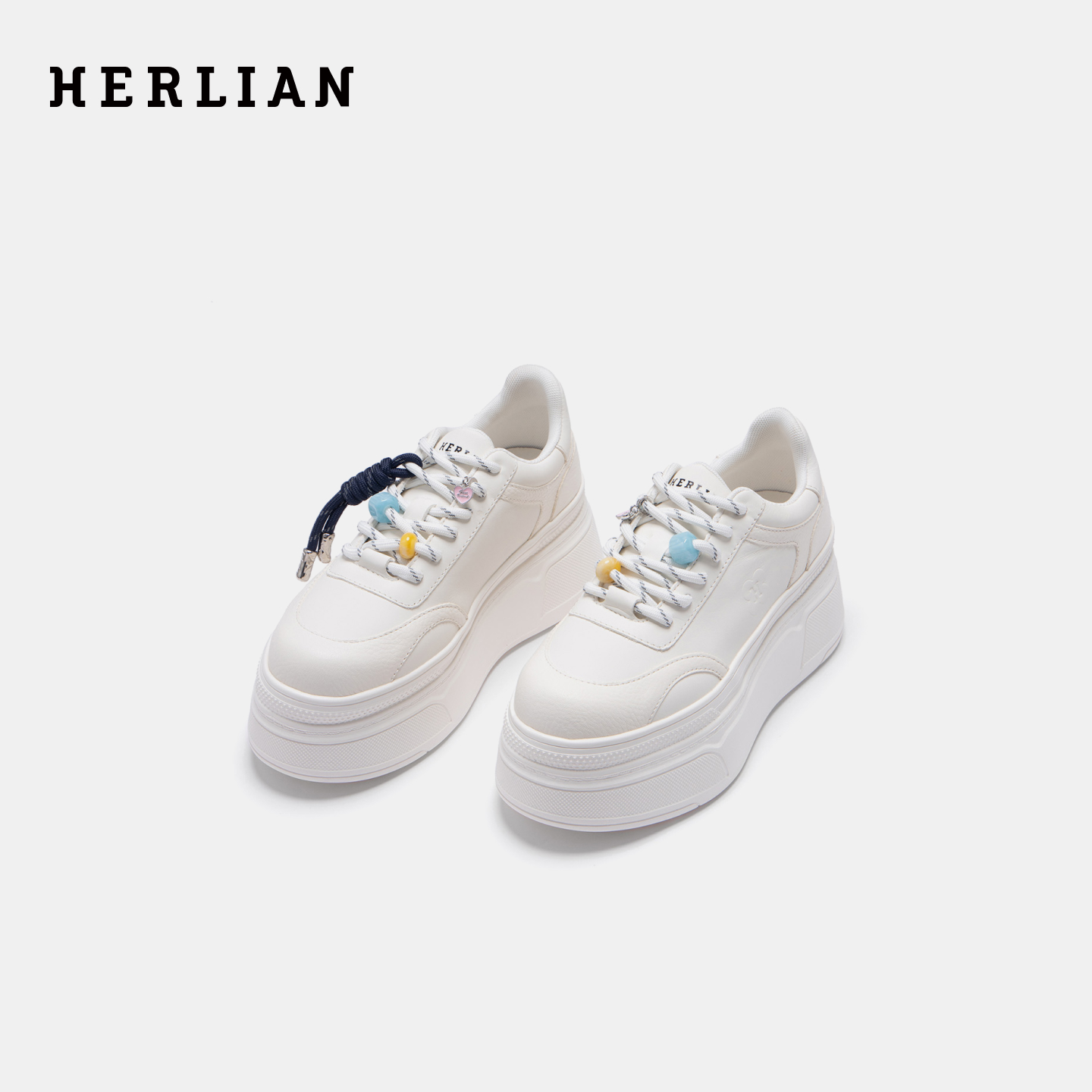 女士通勤百搭厚底增高小白鞋