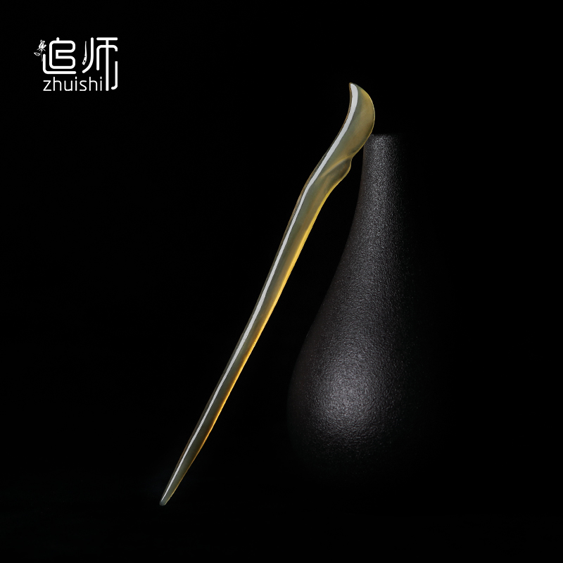 追师牛角发簪古风手工韧性好不易折断簪子简约挽发骨簪日常盘发女