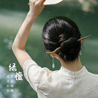 追师绿檀木发簪古风新中式木质簪子简约现代发钗日常通勤木簪女簪