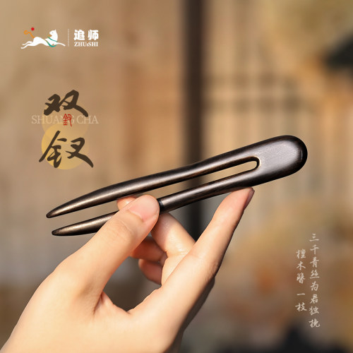 u型发簪檀木简约日常通勤盘发女