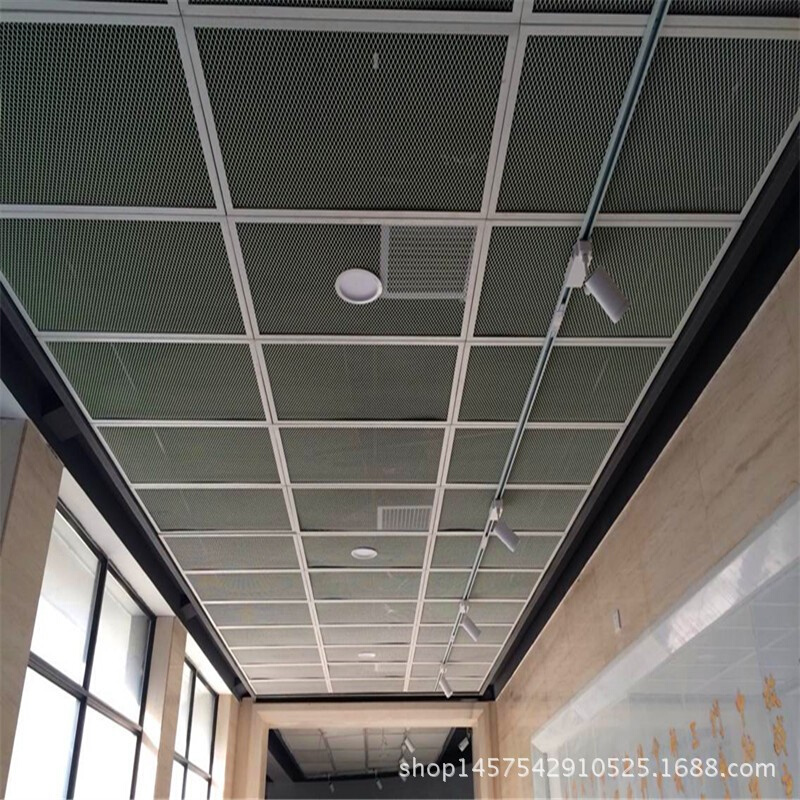 定制铝网板菱形网格装饰拉网铝单板氟碳吊顶小孔幕墙拉伸防护网格