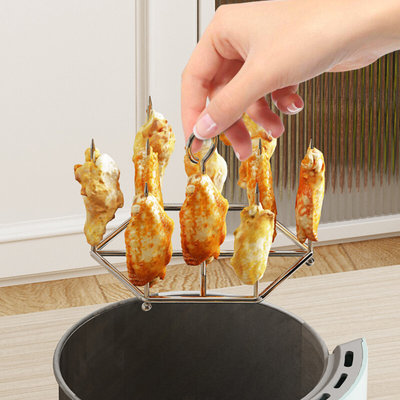 空气炸锅烤架烤箱配件专用立式烤肉串针签烧烤架子不锈钢厨房家用