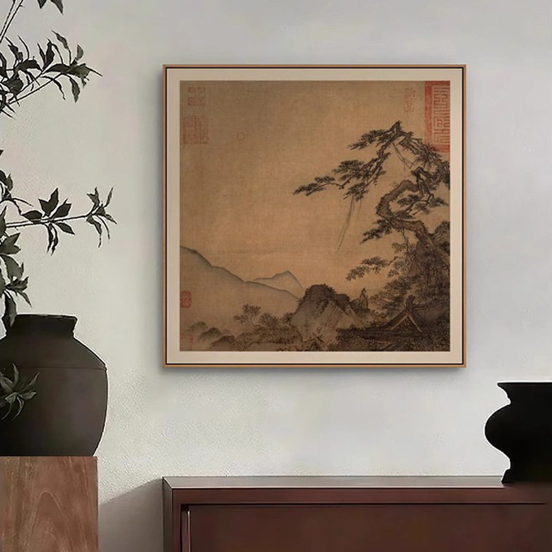 宋代美学挂画新中式玄关装饰画民宿酒店茶室书房中古风文人壁画,家居饰品,现代装饰画,淘宝优惠券,粉丝福利购,淘宝优惠卷