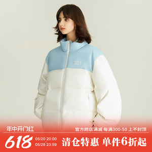 PU皮小鸭子刺绣棉服冬季