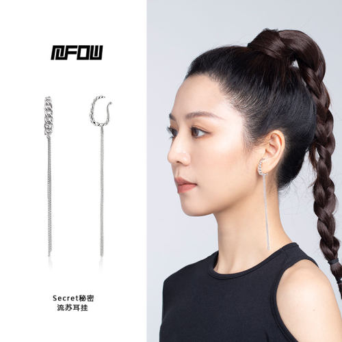 mfow长流苏耳夹无耳洞
