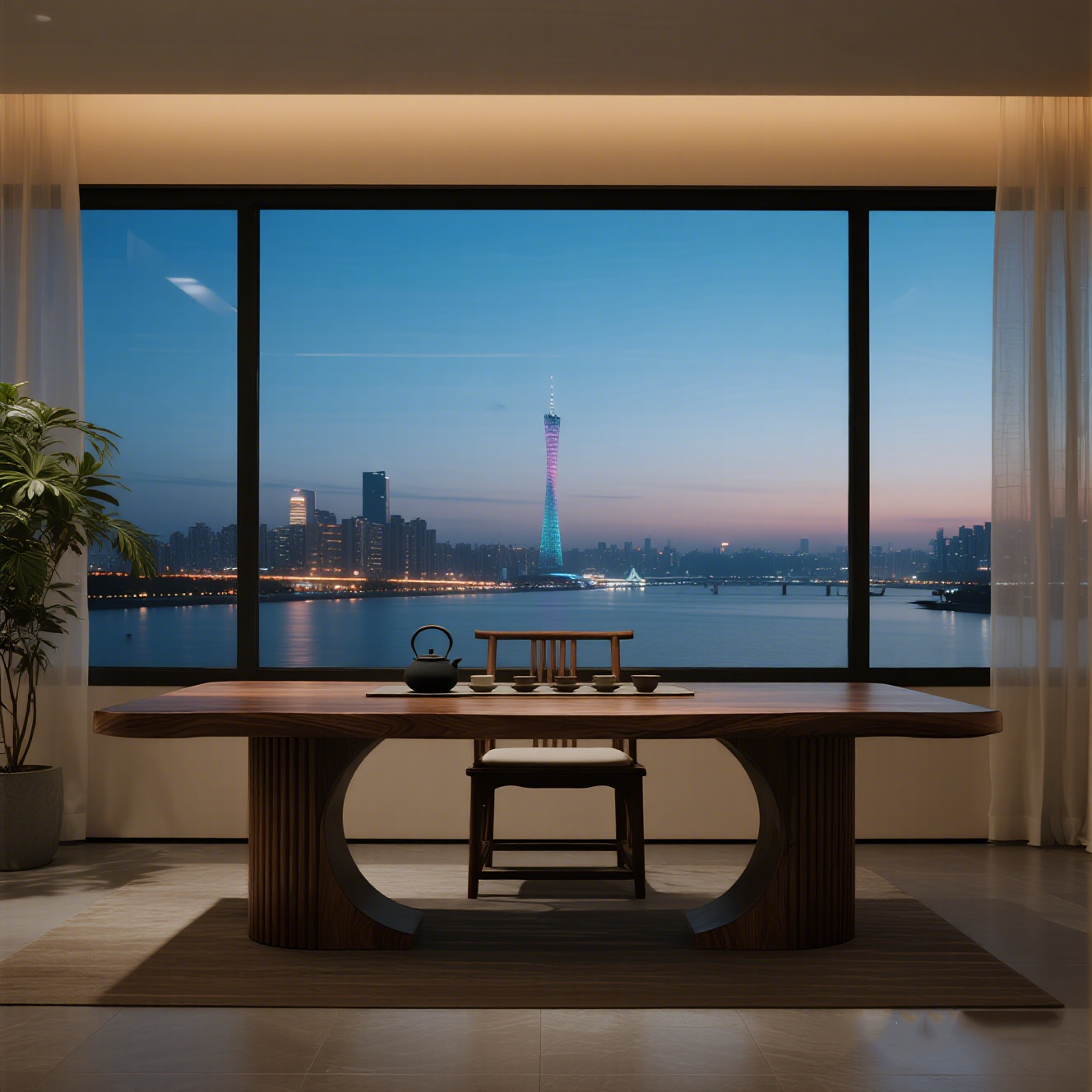 宋式美学白蜡木黑胡桃木榫卯茶桌设计师同款高端定制民宿酒店茶台