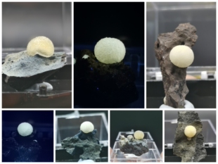 精品球状方解石矿物晶体天然矿石标本玄武岩原石收藏摆件科普教学