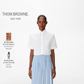 6期免息 女士2025秋冬府绸短款 秋冬新品 THOM BROWNE 短袖 衬衫