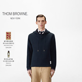 6期免息 THOM BROWNE男士 宽松连帽套头衫 卫衣