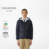 男士 BROWNE THOM 超轻质针织拼接连帽鹅绒羽绒服外套 3期免息