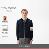 羊毛嵌花四条纹拉链连帽衫 BROWNE冬季 新年系列 新品 THOM