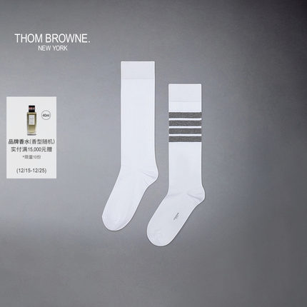 [6期免息][经典款]THOM BROWNE 儿童薄款四条纹棉质印花长筒袜