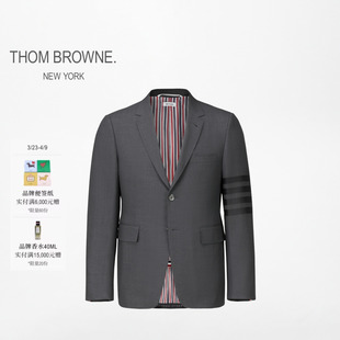 四条纹双开衩羊毛西服外套 男士 THOM BROWNE