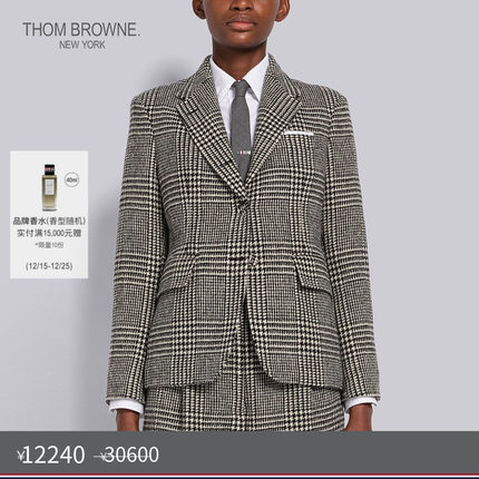 [秋冬优惠]THOM BROWNE 女士黑白双色羊毛西服