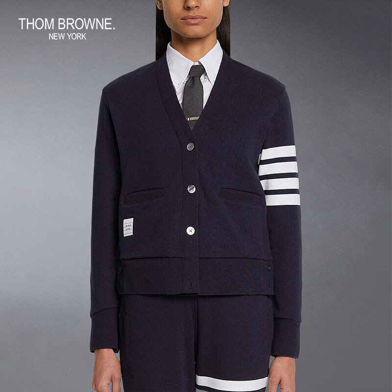 ThomBrowne女士四条纹V领开衫