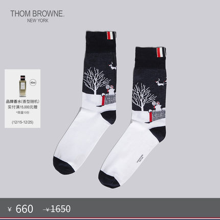 [秋冬优惠]THOM BROWNE 棉质中筒袜