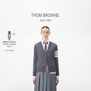 6期免息 女士四条纹休闲针织开衫 典彩系列 BROWNE 薄外套 THOM