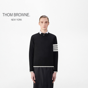 [6期免息]THOM BROWNE 男士羊毛经典四条纹宽松毛衣套头衫
