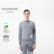 3期免息 经典 THOM 男士 四条纹圆领棉质套头衫 BROWNE