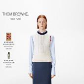 6期免息 冬季 新品 THOM BROWNE美利奴羊毛绞花镂空针织背心
