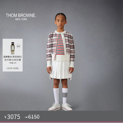 [五折优惠]THOM BROWNE 儿童春夏棉质费尔岛图案开衫