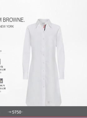 [春夏优惠]THOM BROWNE 女士棉牛津布衬衫裙连衣裙