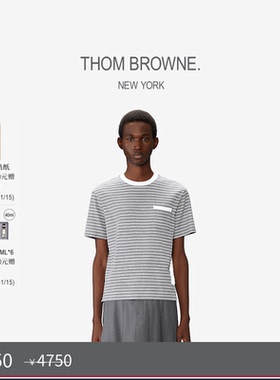 [六折优惠]THOM BROWNE 男士MILANO 短袖口袋 T 恤