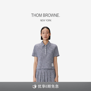 BROWNE THOM 6期免息 女士2025早秋格纹粗花呢POLO衫 早秋新品