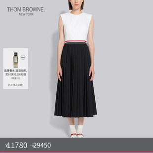 女士白色高腰无袖 BROWNE THOM 连衣裙长裙 秋冬优惠