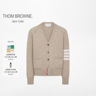 经典 BROWNE男士 THOM 四条纹羊毛V领开襟衫 6期免息