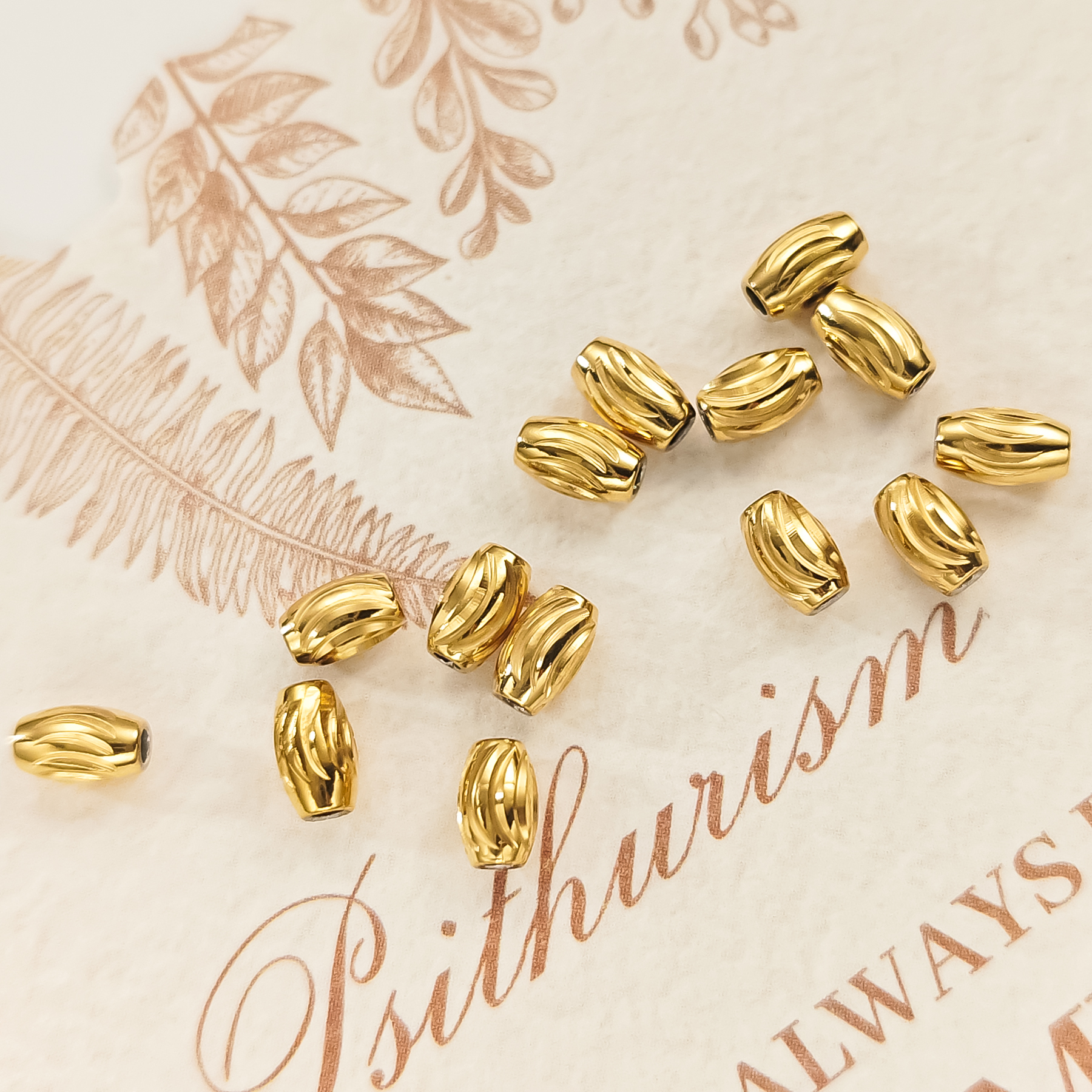 钛钢真空金斜纹批花米珠diy配件