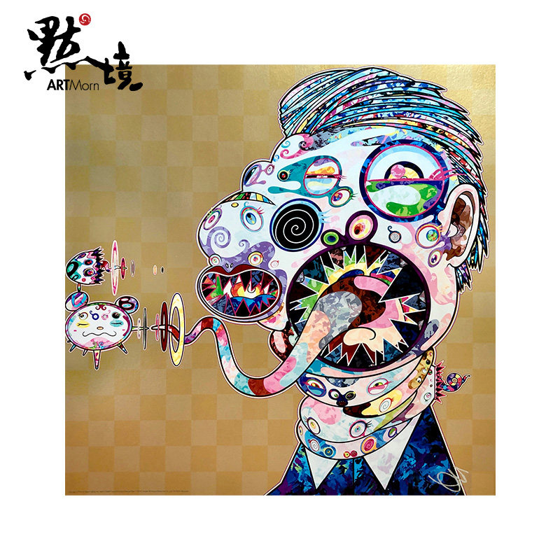 默境艺术村上隆培根系列版画抽象人物方形金箔限量300版日本直邮