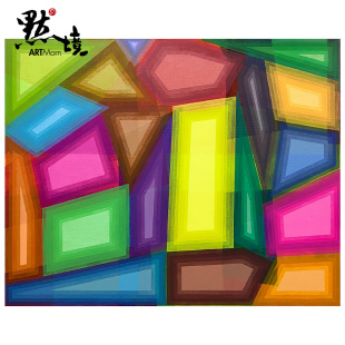 饰画 空间NO.29亲笔签名抽象大尺幅装 默境 林子豪原作油画光与色