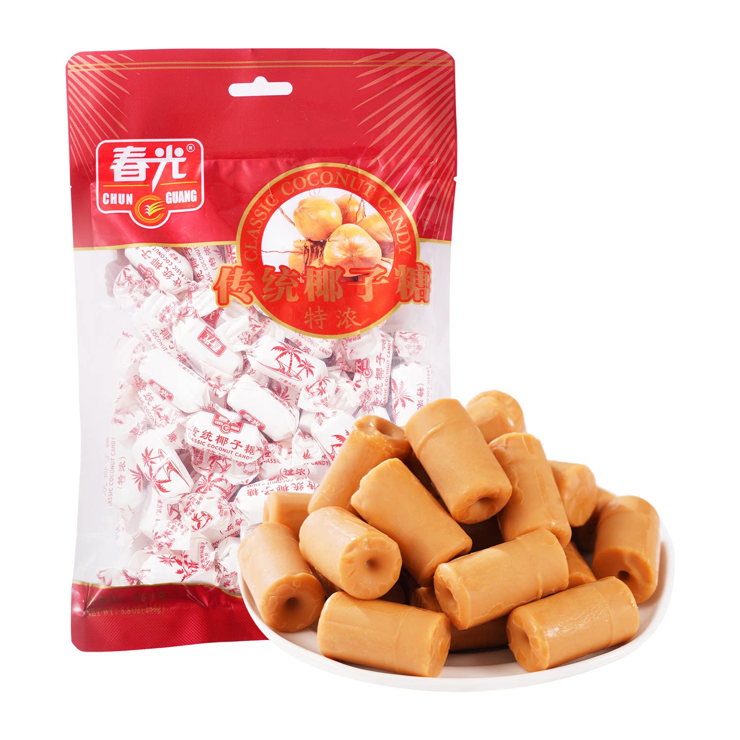 沃集鲜春光传统椰子糖(特浓)250g甜而不腻休闲即食零食沃尔玛代购