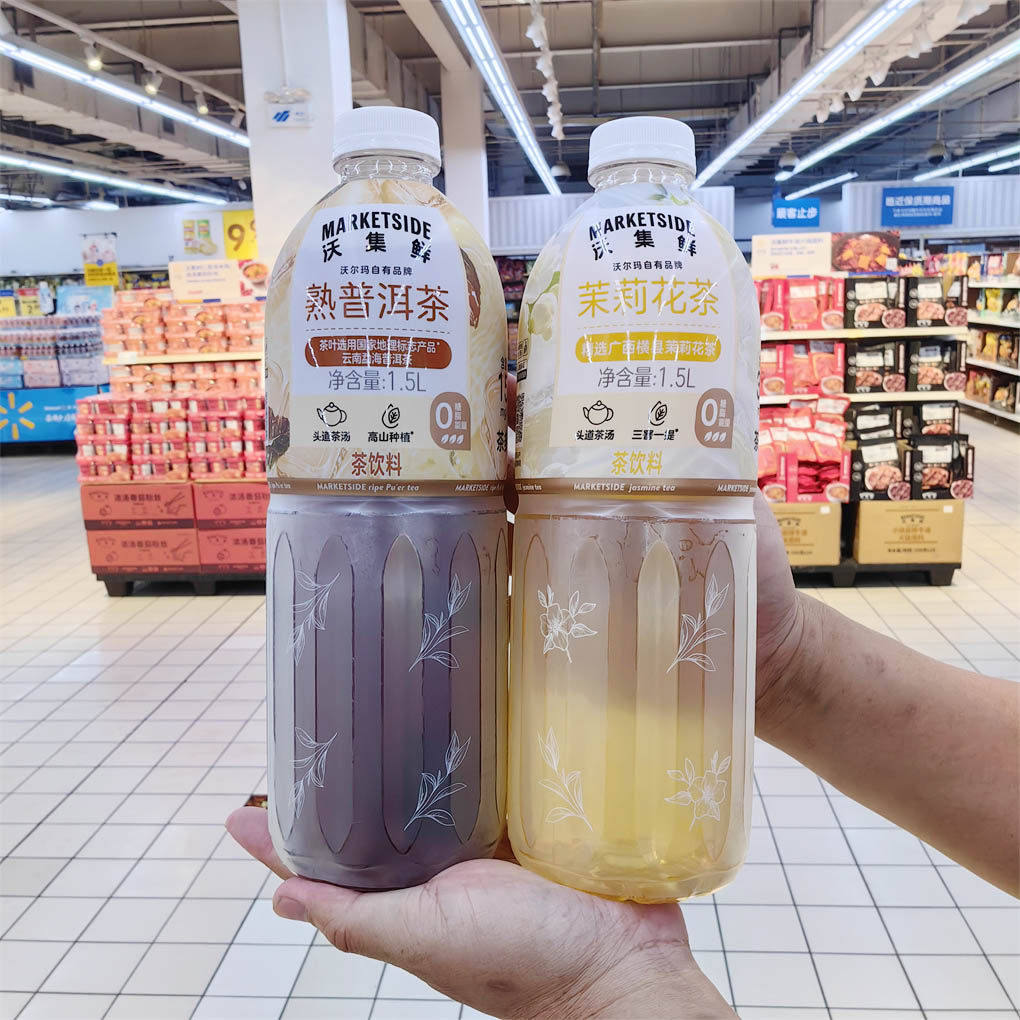 沃集鲜熟普洱即饮茶1.5L大瓶装分享日常休闲风味茶饮沃尔玛代购