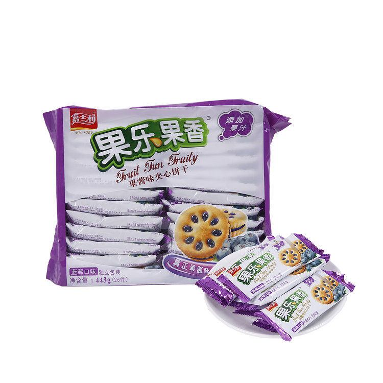 沃集鲜嘉士利果酱味夹心饼干(蓝莓口味)果味果汁零食沃尔玛代购