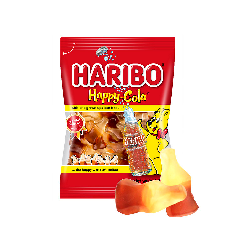 沃集鲜哈瑞宝土耳其进口快乐可乐橡皮糖80g零食糖果沃尔玛代购