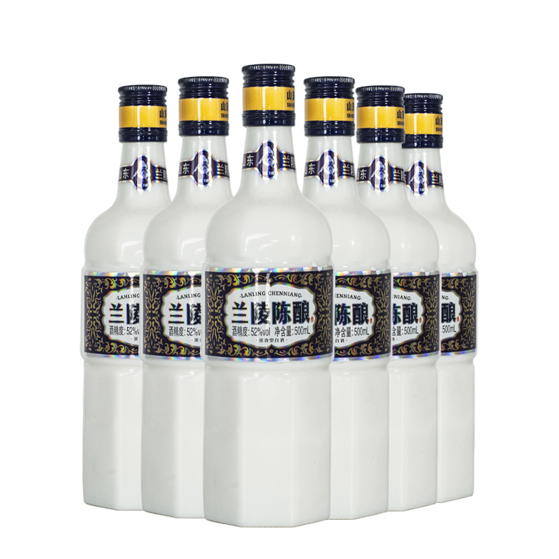 兰陵乳白瓶陈酿52度500mL*6五粮浓香型口粮高度白酒整箱旗舰店