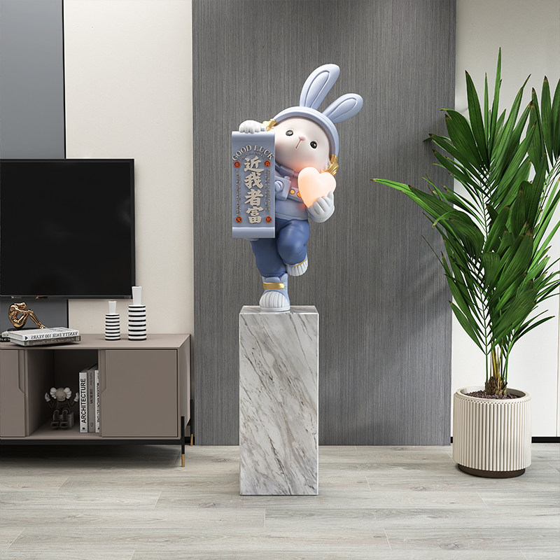 兔子大型落地摆件家居装饰品客厅沙发旁雕塑灯店铺开业乔迁礼物,家居饰品,落地摆件,淘宝优惠券,粉丝福利购,淘宝优惠卷