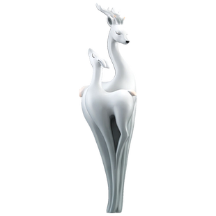 福鹿大型落地摆件轻奢客厅展厅大理石雕塑店铺装饰品开业乔迁礼品