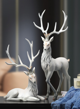 轻奢麋鹿客厅摆件玄关饰品电视柜酒柜装饰品创意礼物乔迁新居礼品