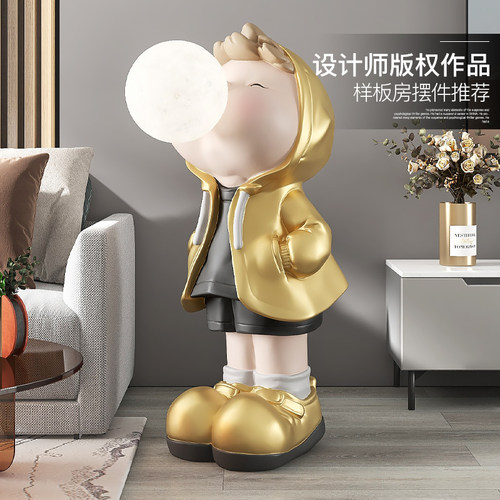 潮玩公仔大型客厅落地摆件灯饰