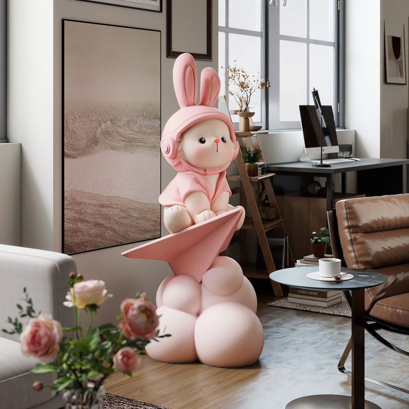 创意大型兔子落地摆件家居饰品客厅沙发电视柜旁装饰乔迁新居礼品