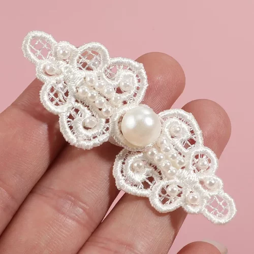 新中式盘扣国风衬衫花边手工纽扣珍珠手缝钉珠扣国潮旗袍古风扣子