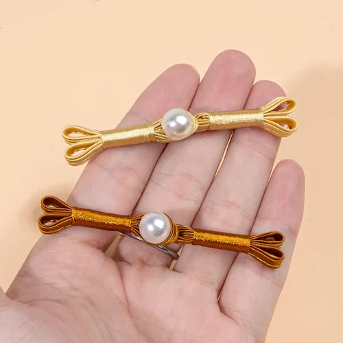 新中式旗袍盘扣珍珠燕尾一字扣唐装国风服装装饰纽扣汉服外套扣子