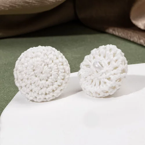 手工钩针纽扣毛衣外套袖扣盘扣手钩花圆形扣子儿童羊毛衣装